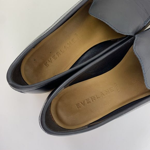 Everlane Modern Loafer Navy Italian Leather Slip On Flats Pointed Toe Womens 9 - Picture 7 of 12